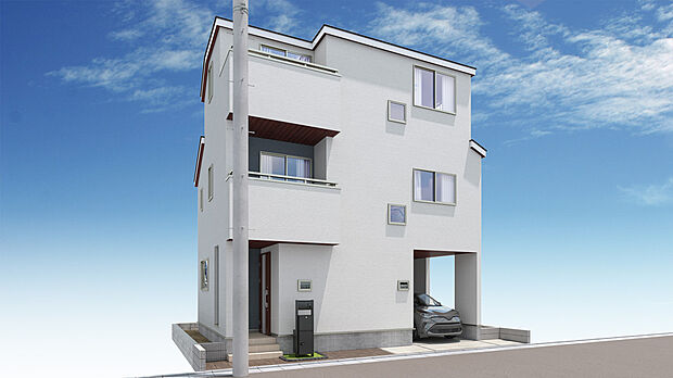 ≪外観完成予想図≫
当日のご見学予約も承ります。同じものは２つとない「夢のマイホーム」との出会いが待っているかもしれません！