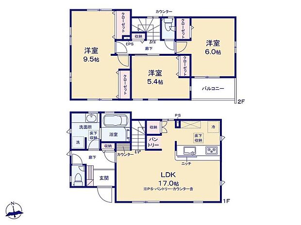 (2号棟)、価格4880万円、3LDK、土地面積83m2、建物面積92.73m2