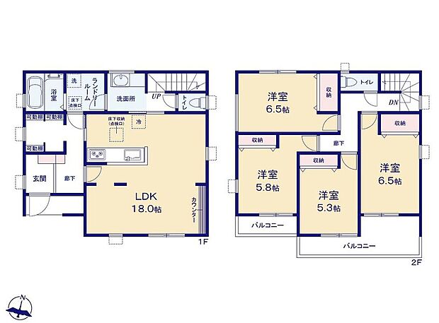 価格5880万円、4LDK、土地面積186.53m2、建物面積109.3m2
