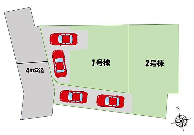 カースペース2台♪前面道路は車通りが多くないので、お車の出し入れもラクラクです♪