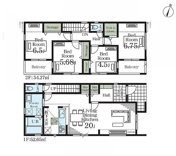 (1号棟)、価格3490万円、4LDK、土地面積120.13m2、建物面積106.92m2