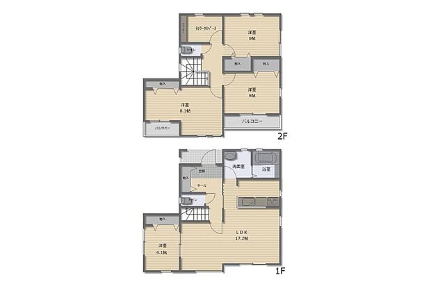 (1号棟)、価格3690万円、4LDK、土地面積101.97m2、建物面積107.23m2
