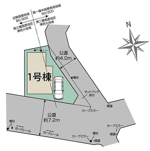≪全体区画図≫南道路接道の角地で日当たり良好◎駐車も楽々☆