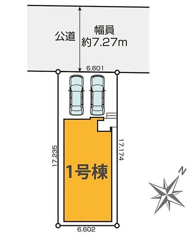 ≪全体区画図≫
車高を気にせず駐車できるカースペース２台分完備☆（※車種制限がある場合がございます。）