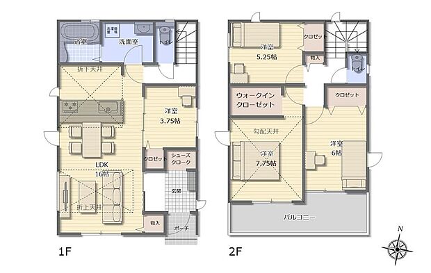 (1号棟)、4LDK、土地面積120m2、建物面積98.33m2