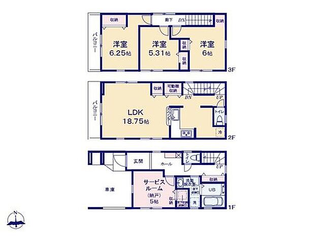 【3LDK+S】18帖超のゆとりあるリビングには２箇所の収納スペースも備えており、ストック品やキッチン家電などもラクラク収納可能です◎