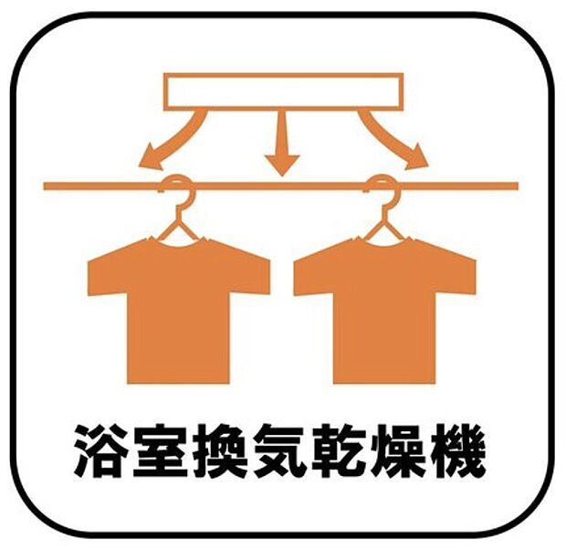 【【浴室換気乾燥機】】雨の日や冬場のお洗濯に嬉しい装備。洗濯物を乾かすだけでなく、入浴後に換気機能で湿気を排出できるためカビの防止にもなります。