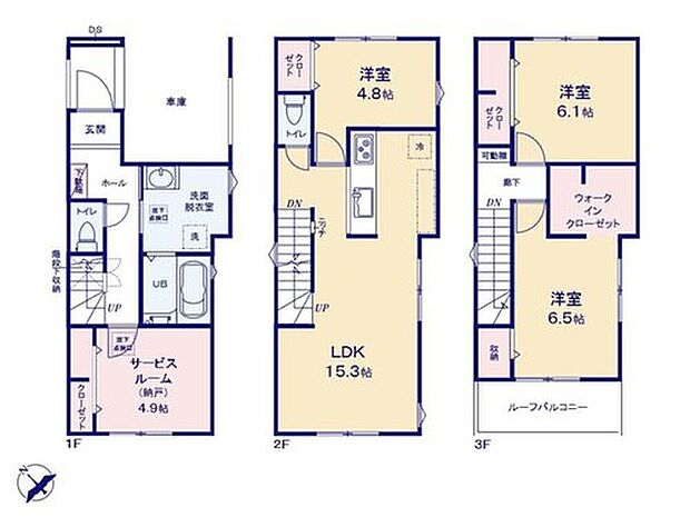 【3LDK+S】◇主寝室にはウォークインクローゼットを設置！シーズンオフのお洋服や靴もたっぷり片づけられます♪
◇生活感が出にくく、音や汚れが他の部屋に届きにくい独立型キッチンを採用！
