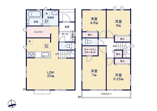 【4LDK】帰宅時・外出時の自然なコミュニケーションを育むリビングイン階段を採用。
仲良し家族の画が浮かびます♪
