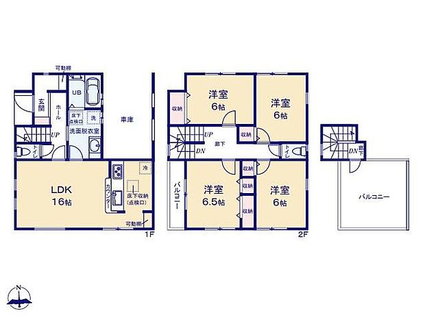 【4LDK】開放感溢れる屋上バルコニー付きプラン！広さがあるので椅子やテーブルを配置してセカンドリビングとしても◎全居室は6帖以上とゆとりがあり、自室でもゆったりお過ごしいただけます♪