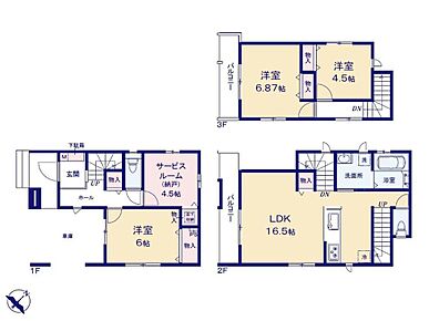 居室としても使える納戸付きの3LDK♪
道路からのプライバシーを守る2階リビングです☆
水回りも2階なので洗濯物を干す作業が
スムーズに◎ 
