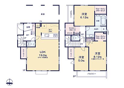 広々19帖のLDK！対面キッチンからはLDK全体を見渡せます！LDKの足元には床暖房！冬でもぽかぽかです♪2つのウォークインクローゼットにファミリークロークなど充実の収納でお部屋をスッキリとご使用頂けます♪ 