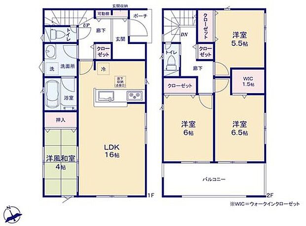 南向きの約16帖リビング♪
リビングに隣接したホッと落ち着く約4帖の洋風和室!
ウォークインクローゼット付き♪
日当たり良好な広々とした南向きバルコニー♪