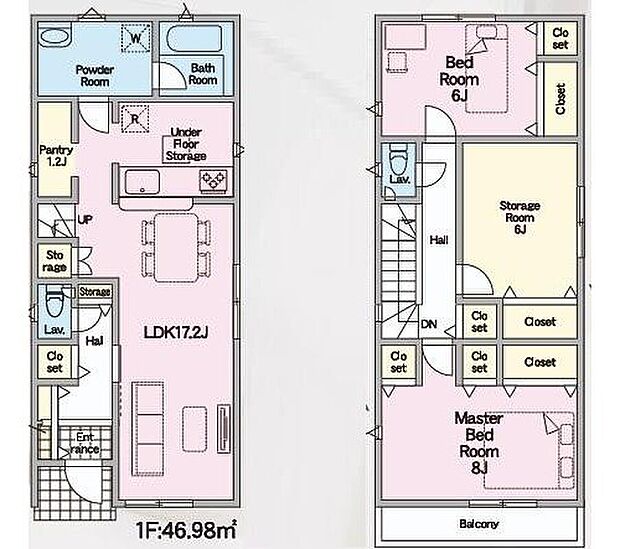 (１号棟)、価格3390万円、2LDK+S、土地面積107.85m2、建物面積95.58m2