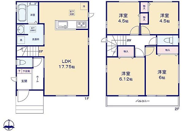 (A号棟)、価格2990万円、4LDK、土地面積100.65m2、建物面積90.48m2