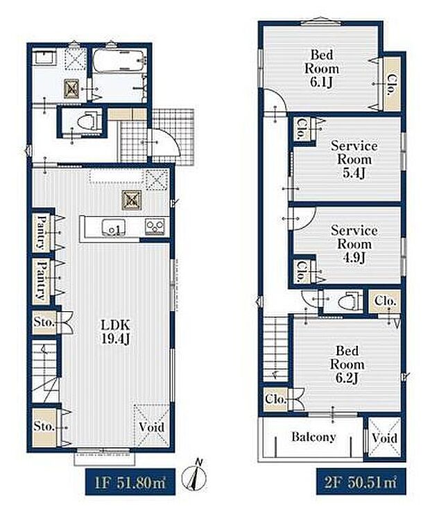 (1号棟)、価格4180万円、2LDK+2S、土地面積103.44m2、建物面積102.31m2