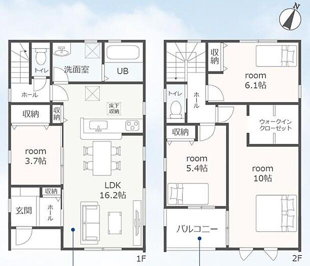 (1号棟)、価格3980万円、4LDK、土地面積151.94m2、建物面積105.59m2