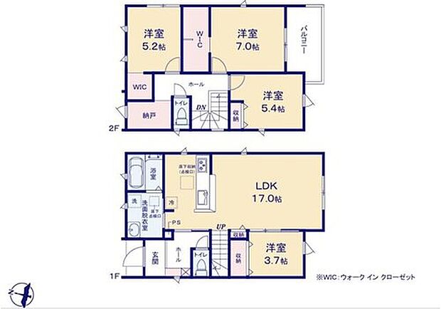 【4LDK+S】対面式キッチン仕様の広々とした１７帖の明るいリビング♪
大きな荷物も収納可能なウォークインクローゼット付き♪
多目的に使用可能なストレージルーム♪
日当たり良好な南向きのバルコニー♪