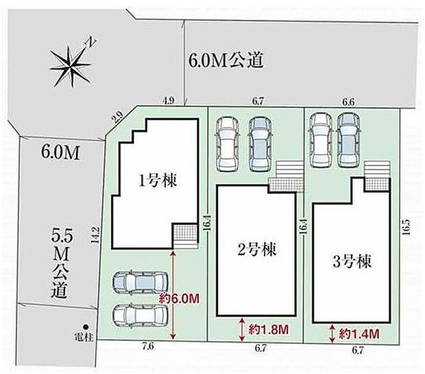 【全体区画図】尾張旭市大塚町3棟
並列2台駐車可能、お庭付き☆
1号棟 3699.5万円
2号棟 3599.5万円
3号棟 3499.5万円