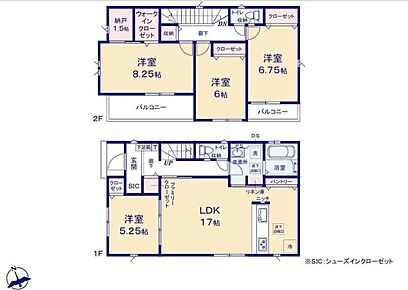 対面式キッチン仕様の広々１７帖の明るいリビング♪
キッチンがスッキリ片付くパントリー付き♪
WIC・SC・FC付きで収納豊富♪
日当たり良好な２つの南西向きバルコニー♪ 