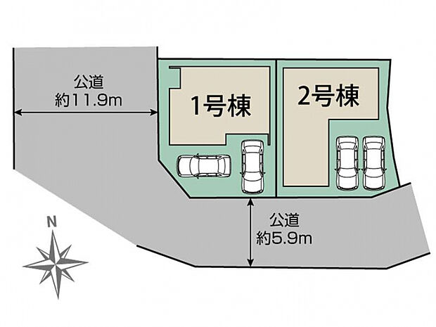 岡崎市若松町大廻2棟 区画図