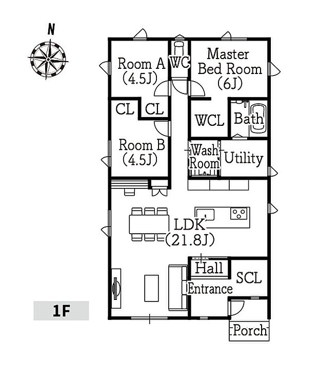 【【参考プラン・平面図】(1)区画】建物価格3008万円、建物面積91.09m2(27.49坪) ※画像はイメージです。
