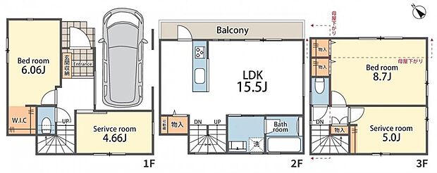 【4LDK】暮らしの快適性・居心地の良い住空間設計です。リビングを中心に、ご家族皆様が充実の暮らしをお送りいただけるプランニングです。
