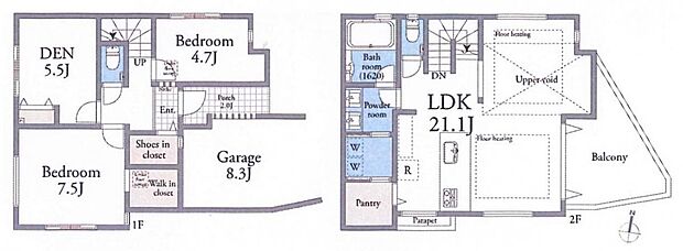 【3LDK】暮らしの快適性・居心地の良い住空間設計です。リビングを中心に、ご家族皆様が充実の暮らしをお送りいただけるプランニングです。