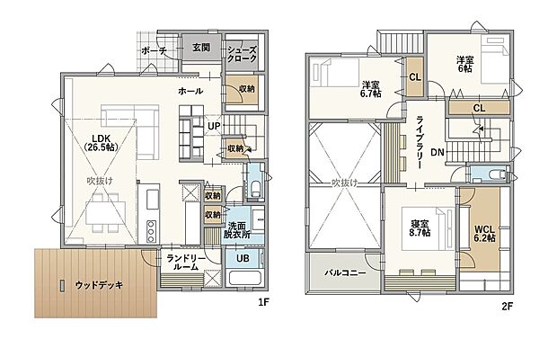3LDK　吹抜け＋SCL＋WIC