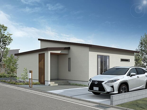 【南側からの外観】大きな掃き出し窓からたっぷり日差しを取り込めます※完成イメージ画像