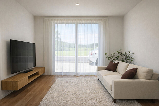 【南向きの明るいリビング】自然光に包まれながら、穏やかな時間を過ごせる住まい※完成イメージ画像