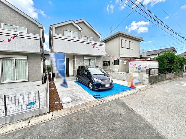 ～Exterior～  閑静な住宅地で子育て家族にピッタリ。  毎日のお散歩も快適な緑に恵まれたエリアで、自然に包まれた穏やかな暮らしを実現するための、ゆとりある住環境が整っています。