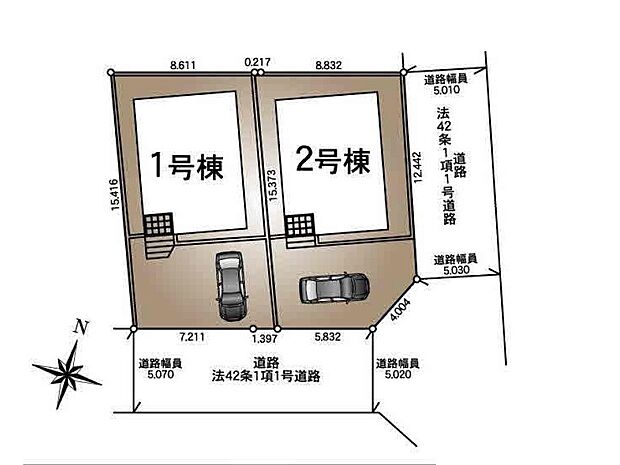 【区画図】~Plot map~ 図面と異なる場合は現況を優先致します。