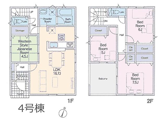 【4LDK】◆４号棟◆～Floor plan～　図面と異なる場合は現況を優先致します。