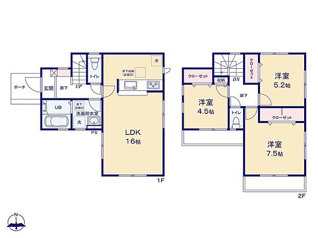 (1号棟)、価格3680万円、3LDK、土地面積103.4m2、建物面積81m2