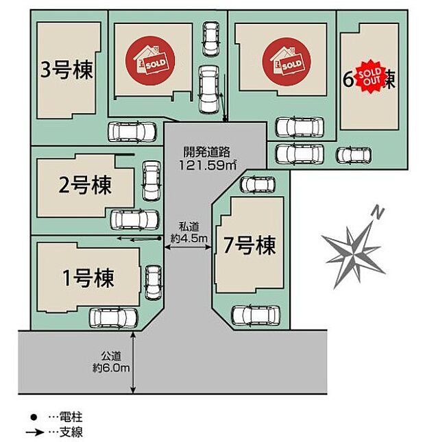 陽当たり◎
カースペースはお住まい・車種により1～2台分！
空いているスペースは、家族の自転車置き場にもオススメです♪