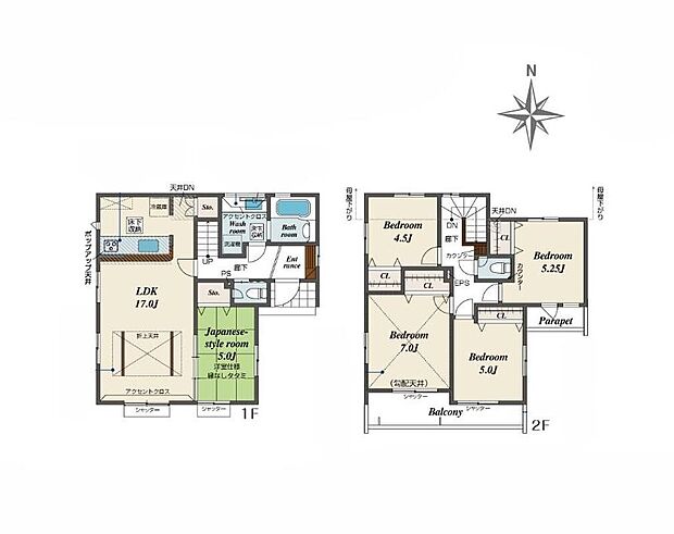(1号棟)、価格4780万円、5LDK、土地面積131.55m2、建物面積103.71m2