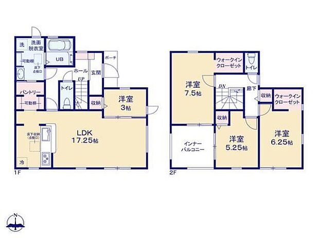 (1号棟)、価格3180万円、4LDK、土地面積173.78m2、建物面積107.72m2