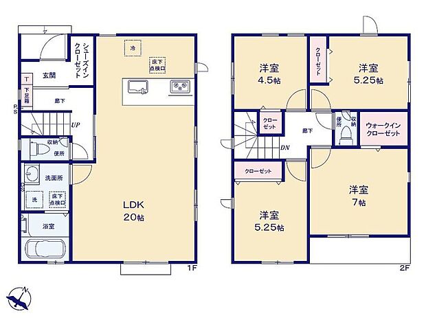 (1号棟)、価格4680万円、4LDK、土地面積123.1m2、建物面積99.36m2