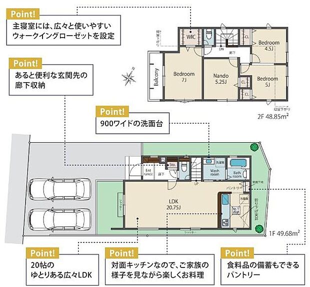 (2号棟)、価格4880万円、4LDK、土地面積130.01m2、建物面積98.53m2