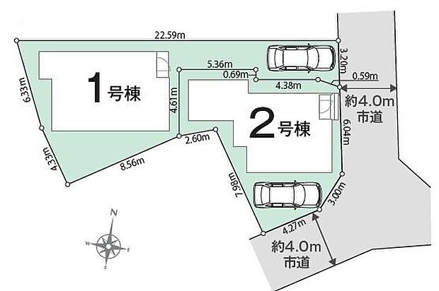 日当たり良好な南向き◎
駐車スペースも確保しました♪♪