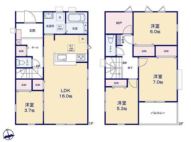 (1号棟)、価格3380万円、4LDK+S、土地面積122.48m2、建物面積97.6m2