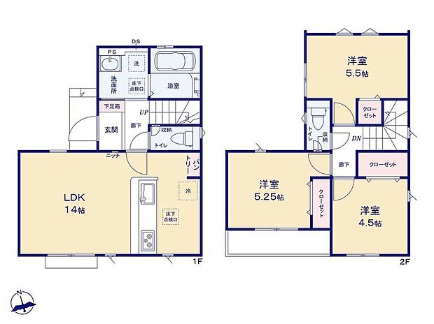 (1号棟)、価格2898万円、3LDK、土地面積89.29m2、建物面積71.21m2 