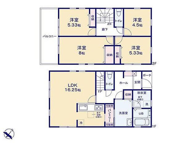 【4LDK】◇家族が自然に集いたくなるLDKがあるお住まい◇
【16.25帖】のLDKは通風・採光に配慮した三面採光!
爽やかな風が舞い込むリビングは憩いの場にピッタリ♪
もちろん全室収納完備です!