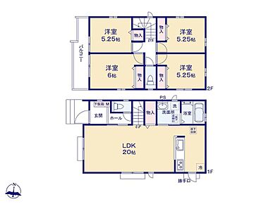 人気のリビングイン階段＆会話弾む対面式キッチンの間取り♪自然に家族が集まる空間になりそうですね♪
あると嬉しいリビング収納☆掃除用具や日用品の収納に便利です◎ 