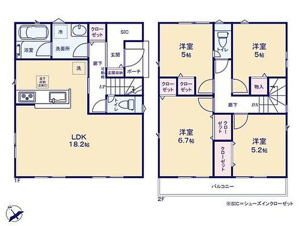 【4LDK】◇玄関周りもスッキリ片付くシューズインクローゼット付き♪
◇掃除用具などよく使用するものを収納しやすいリビング収納付き♪
◇全居室収納スペース完備で、いつでもお部屋をすっきりとお使い頂けます♪