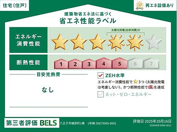 【【省エネ性能ラベル】】こちらの物件はZEH水準を満たした、省エネ性能に優れた物件です。光熱費を抑えて暮らすことができるだけでなく、「熱の入りにくさ・逃げにくさ」という観点でも影響を受けにくい建物のため、長く快適にお過ごしいただけます♪