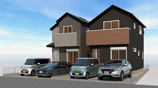 【完成予想図(外観)】☆住まい購入では、広さやプランなどさまざまな希望や条件があるもの。そのなかで、お子さまが健やかに成長できる家かどうかも重視したいところですよね♪