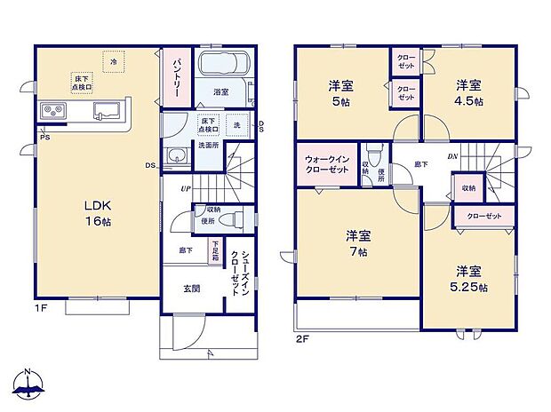 【4LDK】SICには、かさばるアウトドア用品、お子様の外遊び用のおもちゃ等もスッキリ収納可能！
食料品のストック収納に便利なパントリーは、キッチン横に設置されているので、お料理をしながらの出し入れに便利です◎