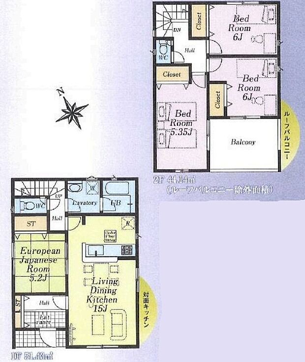 【 4LDK】家族の様子がよくわかる「リビングスルー階段」☆
リビングの続き間には、オシャレな洋風和室も♪小さなお子様のお世話スペースの他、読書やお昼寝をしたり…家族がゆったり過ごす場所としてもオススメです！